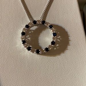 New Sapphire and diamond pendant. Paid 1600 on sale. WG 14K